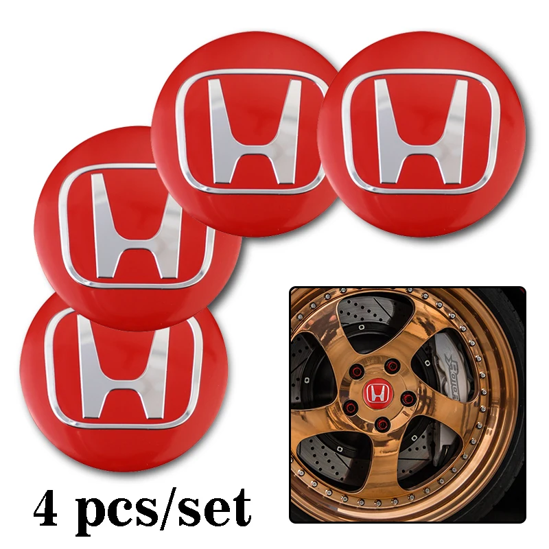 4 шт центральный колпак на колесо автомобиля эмблема Стикеры для Honda Civci CRV 5th FIT Accord