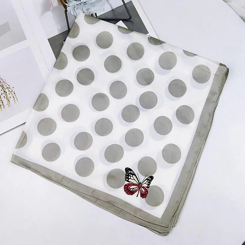 

Fashion Women Spain Luxury Brand Dot Silk Scarf Print Square Bandanas Pashmina Lady Bag Wrap Hijab Snood 60*60Cm