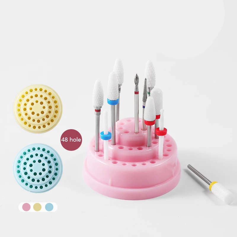 48 отверстий дизайн ногтей Шлифовальные сверла коробка для хранения
