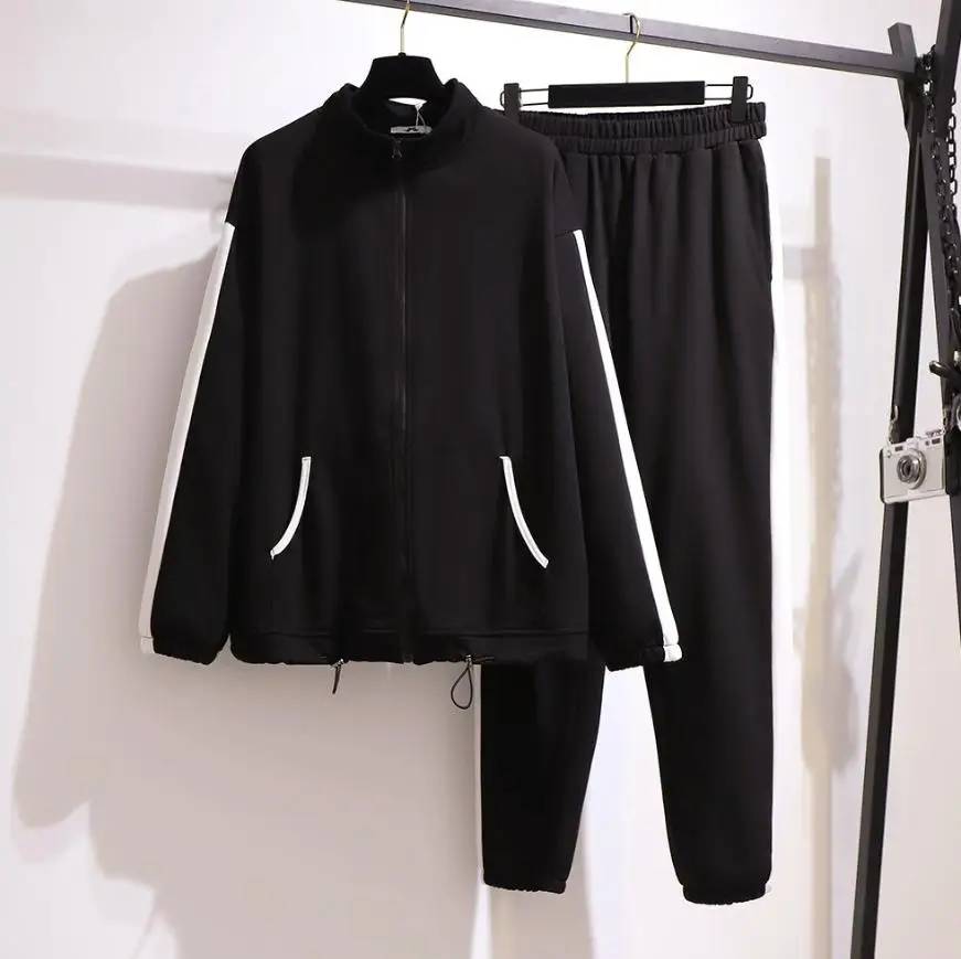 

Womens 2 Piece Sets Sportswear 2021 Zipper Tracksuit Women Plus Size Tracksuit Two Piece Set Casual Sport Suit Female big 6XL
