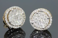 mens womens gold color finish 1 43 ct diamond diamond micro pave earrings studs