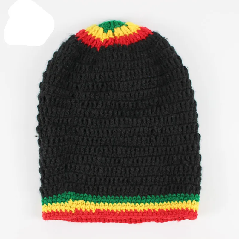 Модная шапка унисекс Rasta зимние теплые вязаные крючком шапки ручной работы Jamaican