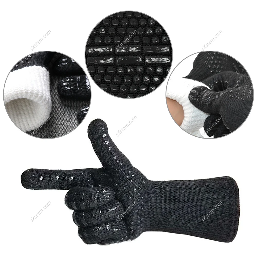 

Перчатки для духовки барбекю, огнестойкие термостойкие перчатки на 800 градусов, силиконовые рукавицы для духовки, барбекю, теплоизоляционн...