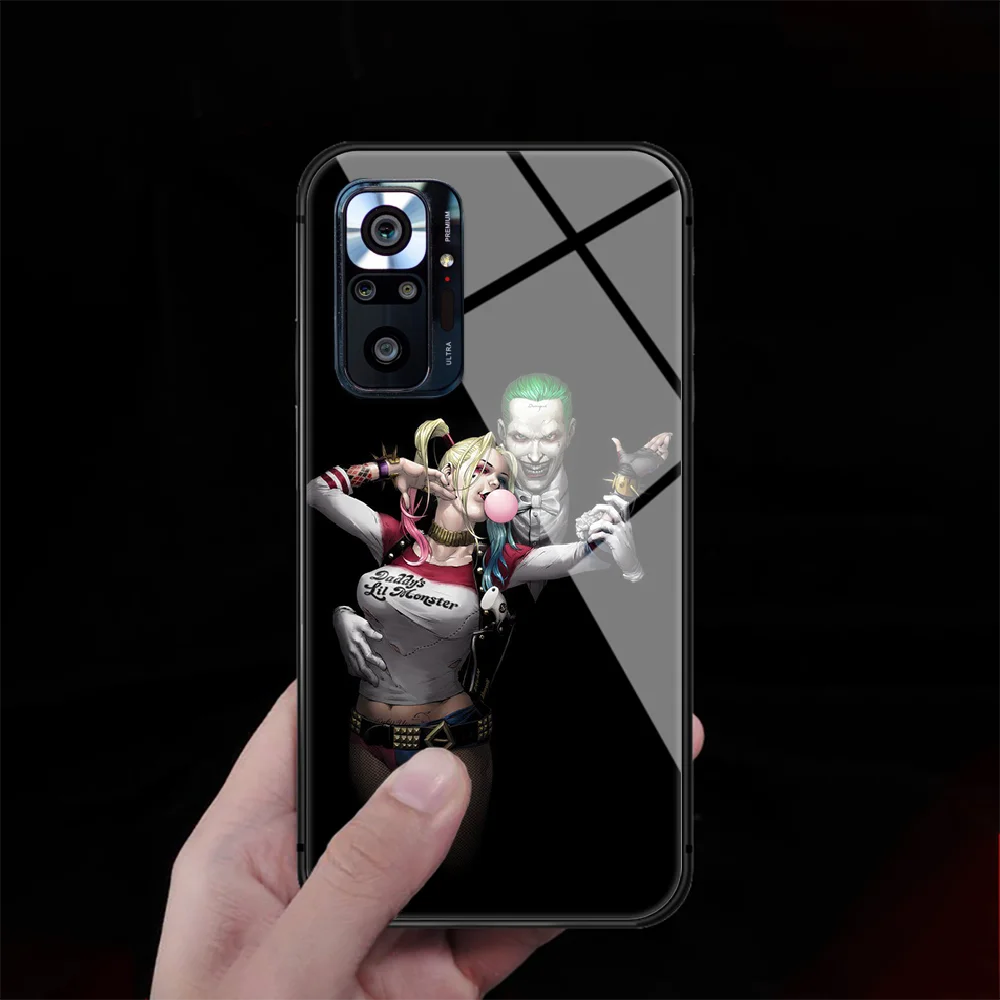 

Harleys-Quinn Tempered Glass Phone Case Cover For Xiaomi Redmi Note 7 8 9 10 K40 A C S T Pro Black Waterproof Pretty Tpu