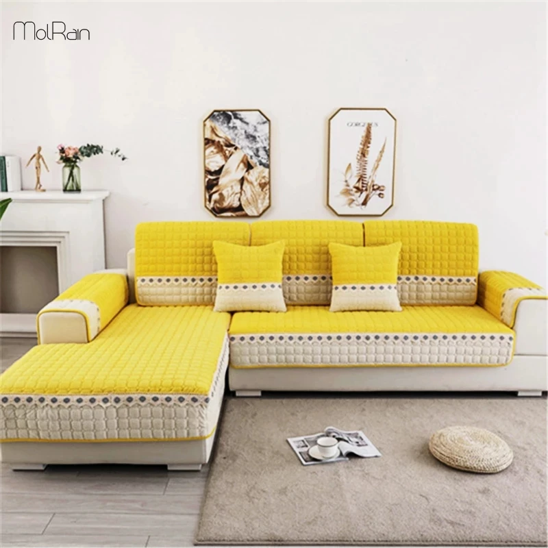 Modern Style Sofa Covers Cushion Velvet Thicken Multi-size Simple Design Cover for Living Room Solid Couch | Дом и сад