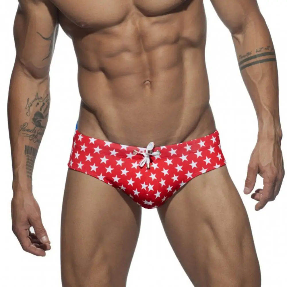 

50% Hot Sale Men Summer Beach Drawstring Star Print Swimming Pants Swimwear Briefs Underwear Ѭђс мђжские