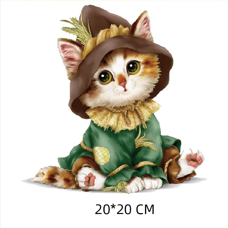 ZOTOONE милый кот Патчи Наклейки с животными для детей Переводные железные нашивки