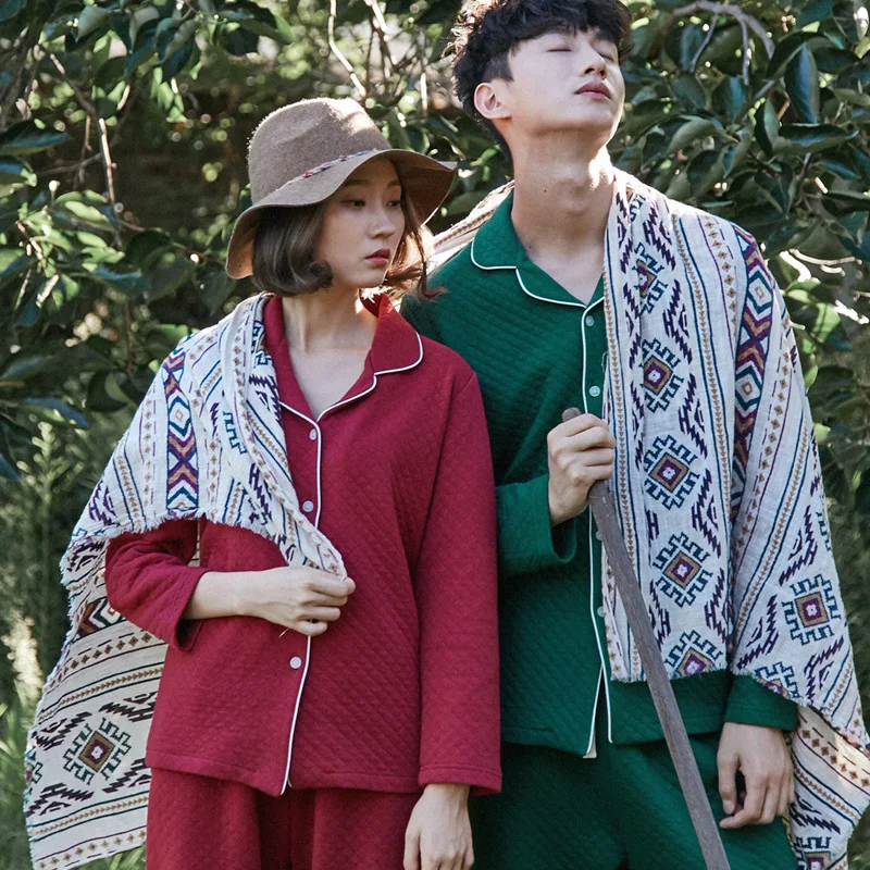 2 шт. Толстая теплая Роскошная Пижама для пары зимняя одежда сна Женская