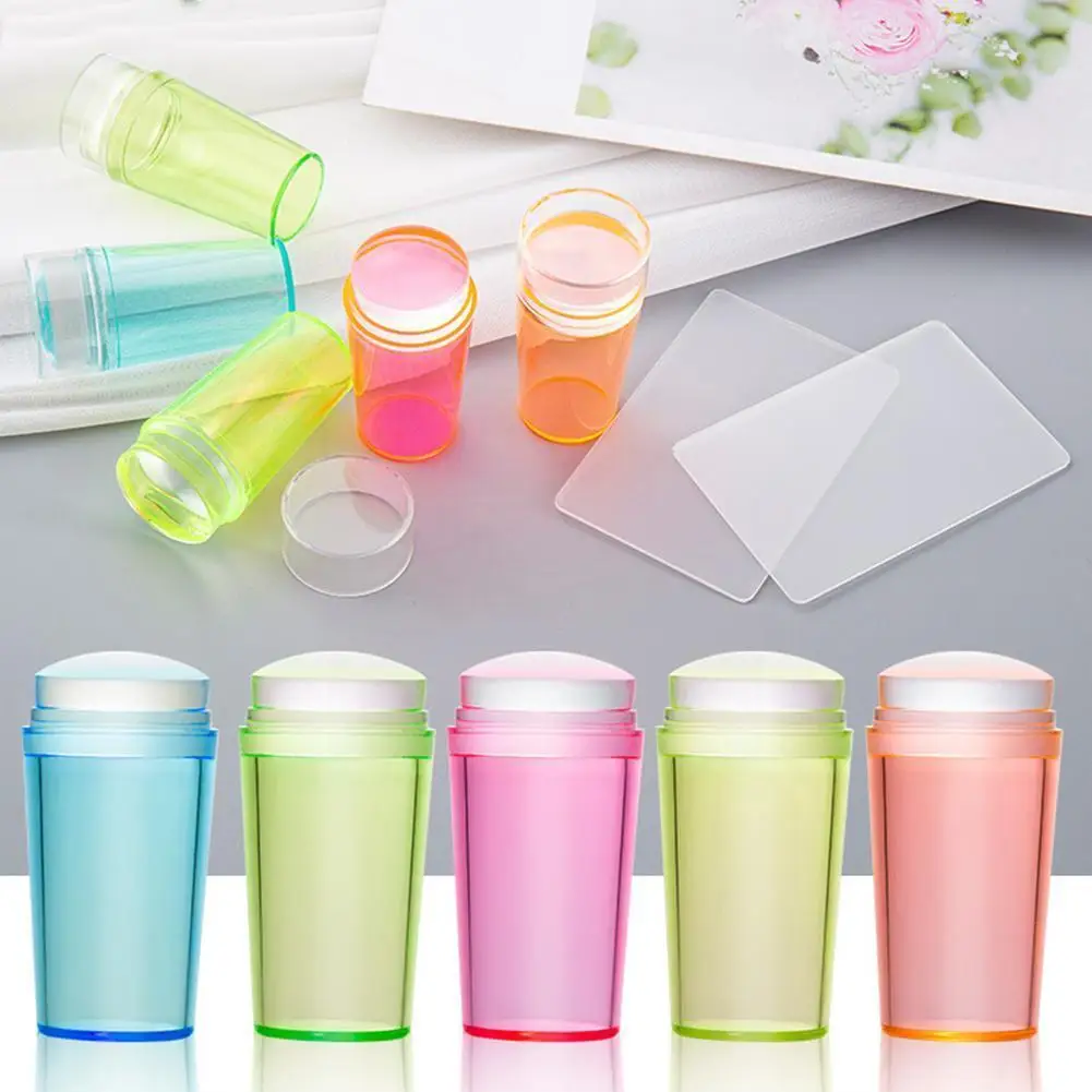 

Transparent Silicone Nail Stamping Plates Kit Jelly Stencil Template Seal Stamper Scraper For Fast French Nails Tip Accesso Y1t9