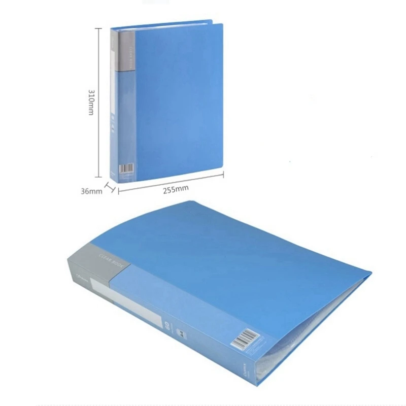 

A4 Display Book 60 Pages Transparent Insert Folder Document Storage Bag for Bank Campus File Office Workplace Family