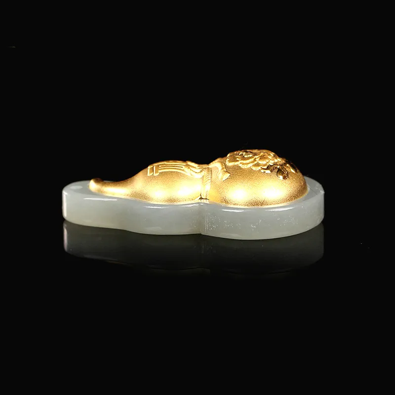 Натуральная китайская белая нефритовая подвеска Hetian мозаичная Золотая Тыква