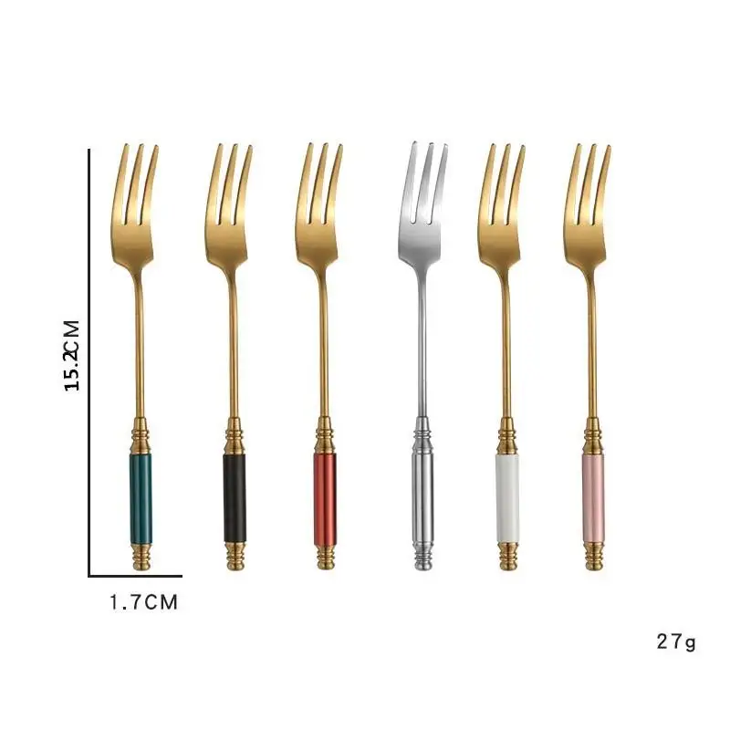 

Retro Teaspoon 304 Stainless Steel Coffee Scoops/Fruit Fork European Coffee Stirring Spoon Kitchen Ice Cream Dessert Fork Tools