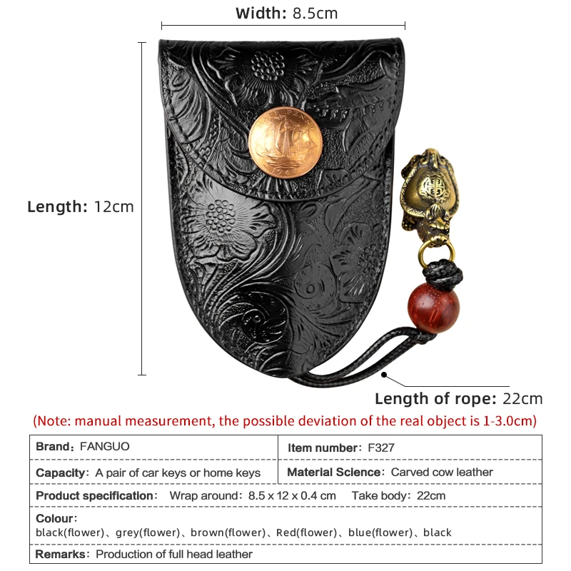 Сумка для ключей из воловьей кожи женщин натуральная кожа ключница брелок