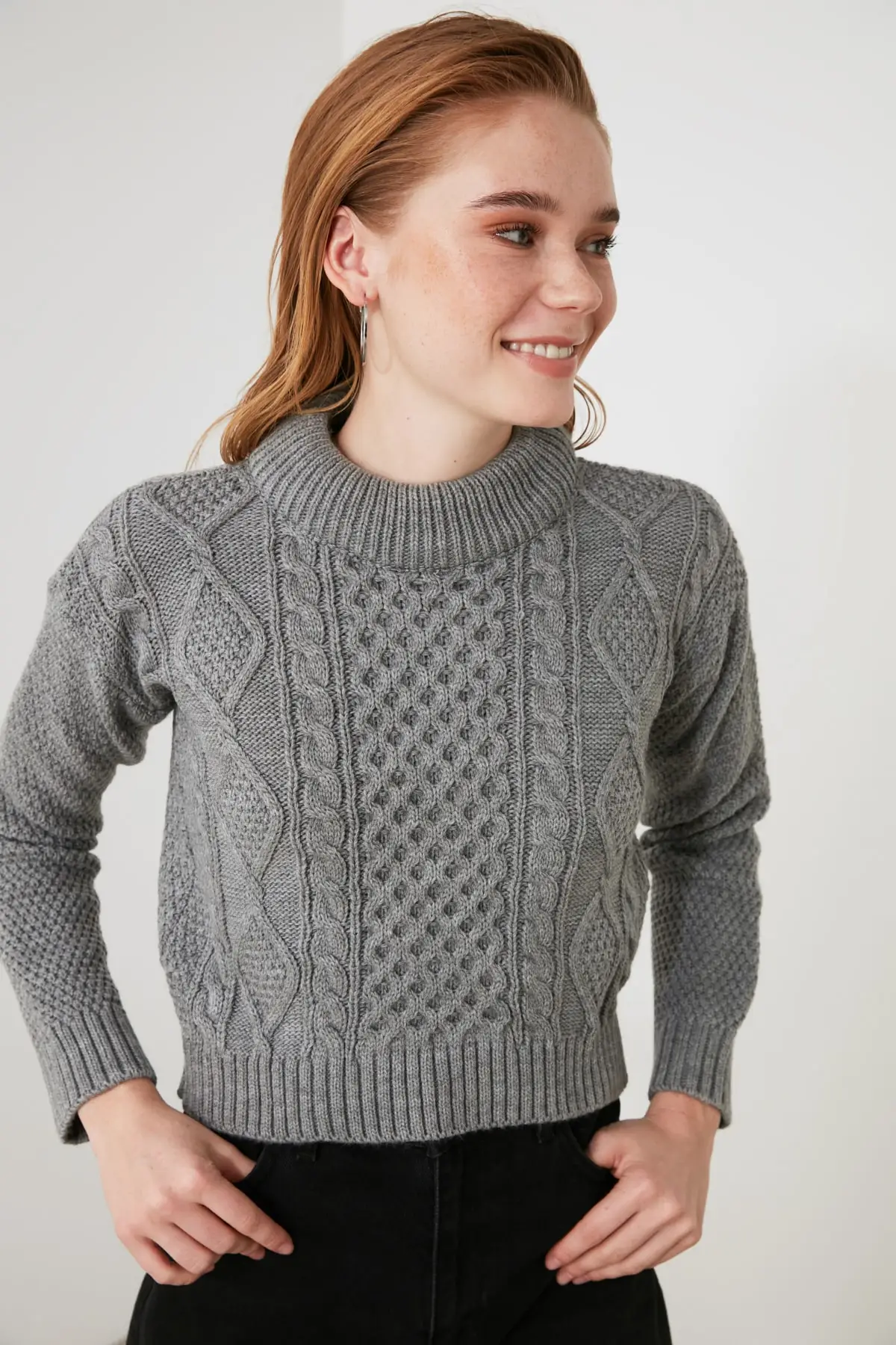 

Trendyol Mesh Detailed Knitwear Sweater TWOAW21KZ2882