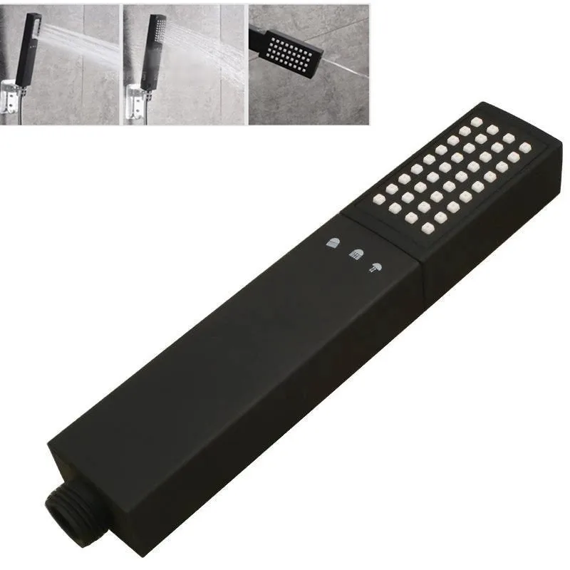 

3 In 1 Bathroom Power Shower Head Black 3 Mode Adjustable Water Spray for Bathroom Rain Shower Head Filter Accessories