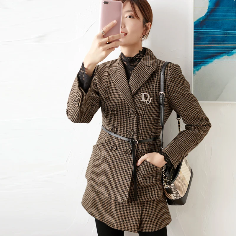 

New Qianniao small suit short thin wool jacket shorts two piece fashion suit