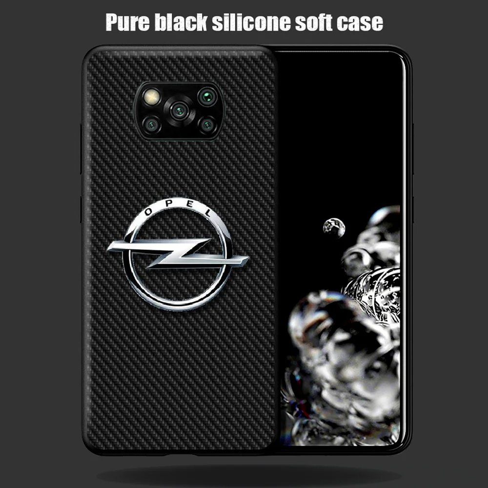 

Opel Astra Car Logo Phone Case Cover Hull For Xiaomi Mi A2 A3 8 9 SE 9T 10 10T Lite Pro Ultra Poco X3 black Bumper Painting