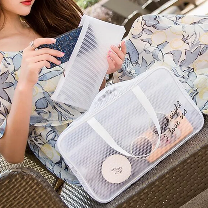 

Ladies Large Capacity PVC Dry And Wet Separation Waterproof Cosmetic Bag Convenient Travel Makeup Storage Bag Female Wash Bag