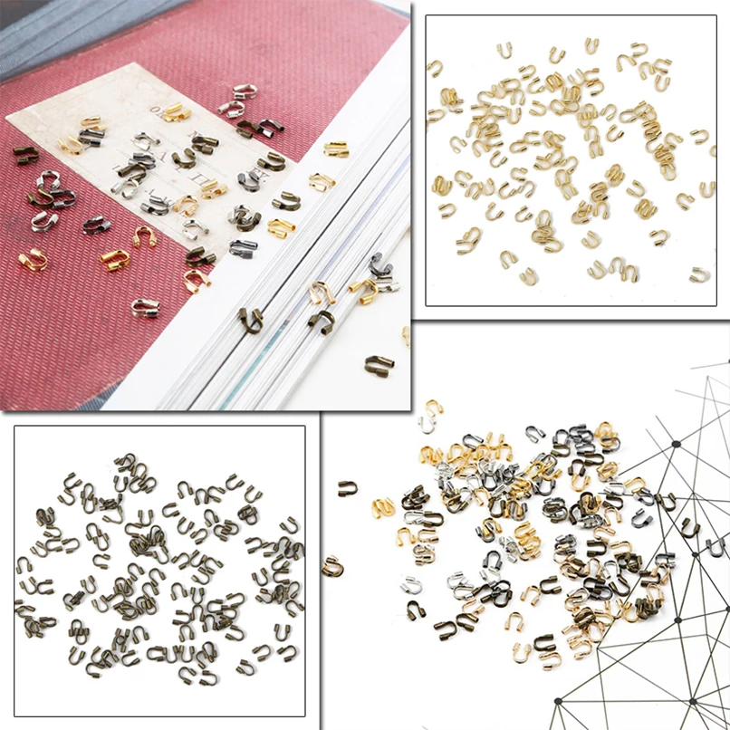 

100pcs/lot U Shape Tail Buckle 4x4mm Jewelry Stainless Steel Handmade DIY materials for Necklace bracelets Accessories