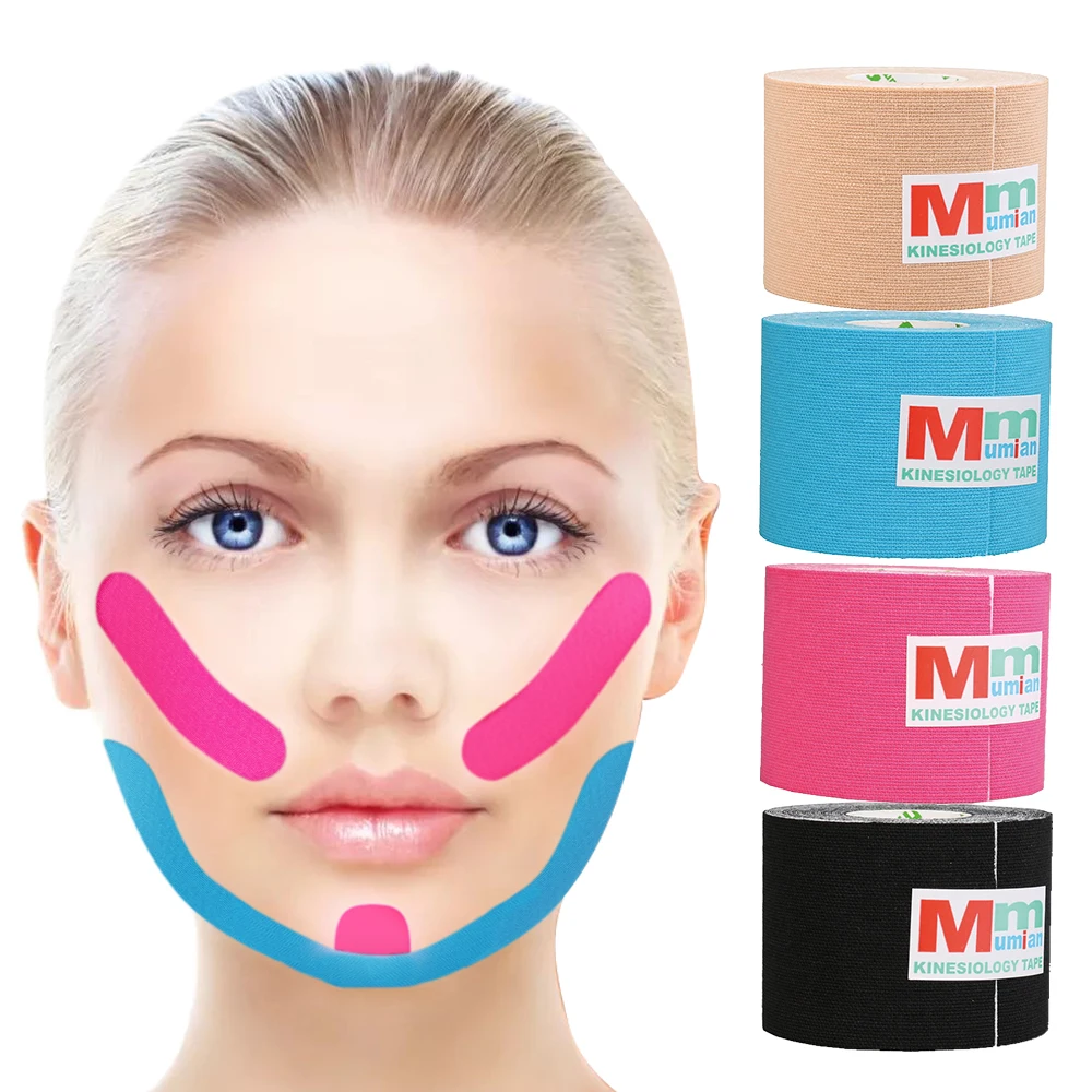 Kinesiology Tape for Face Therapy Face Lifting Tape V Shape Slimming Facial Line Remover Wrinkle Double Chin Reduce Lift Bandage