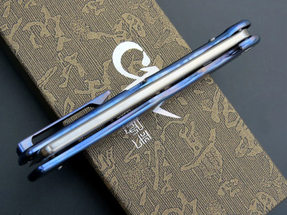 New CH2006 man Folding knife S35VN Blade ceramic ball bearing washer TC4 Titanium Handle Outdoor Hunting Pocket Knives