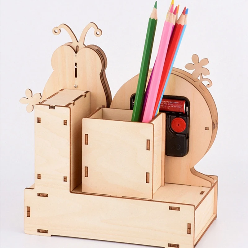 

Kids 3D 3-Dimensional Jigsaw Puzzle Early Education Advantage Intellectual Toy Snail Clock Music Box Pen Holder Puzzle