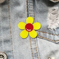 beautiful cartoon brooch for women cute yellow flowers badge pins hat scarf buckle jewelry gifts