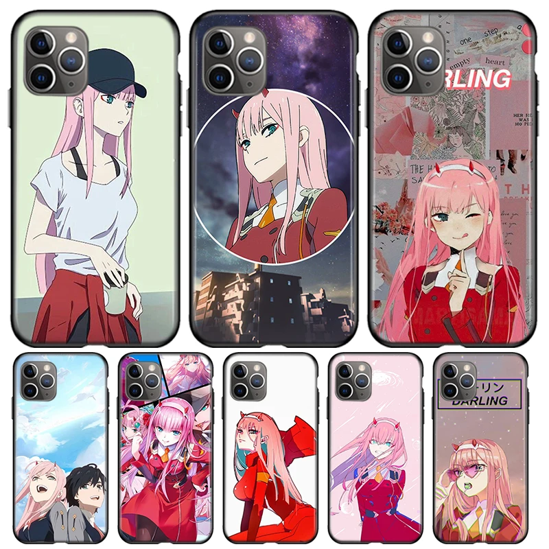 

Darling in the FranXX For Apple iPhone 12 11 Pro Max mini XS Max XR X 8 7 6 6S Plus 5S SE 2020 Soft Black Phone Case