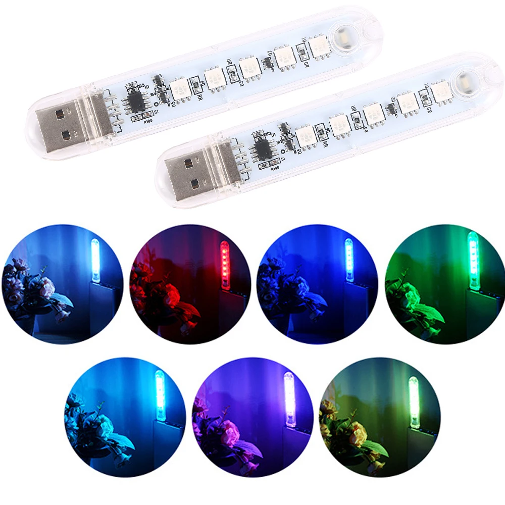 Мини Портативный светодиодный USB-светильник в форме U-диска цветной ночник для ПК