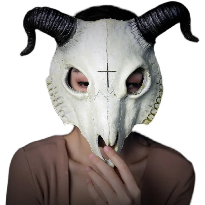 

New Halloween Cosplay Billy Goat Skull Mask Noel Masquerade Carnival Party Props Rave Sheep Bone Skull Mask Cosplay Animal Mask