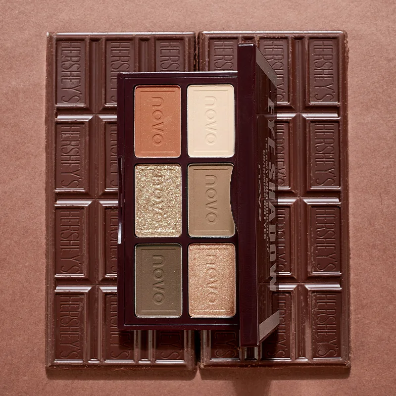 

6 Colors Chocolate Matte Shimmer Eyeshadow Palette Natural Shimmer Glitter Waterproof Eye Shadow Palette Powder Eye Cosmetic