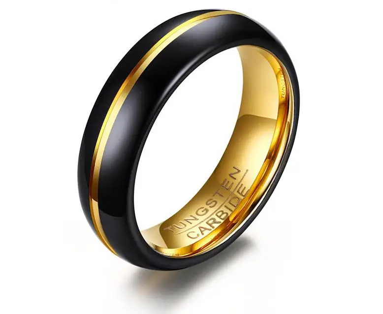 6 мм Вольфрамовая сталь переплетенное Золотое Кольцо мужское кольцо ювелирные