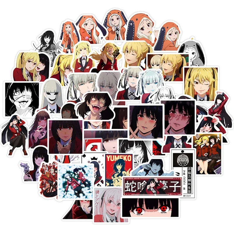 50 шт. аниме Kakegurui Водонепроницаемый футболка с декором в виде виниловые наклейки