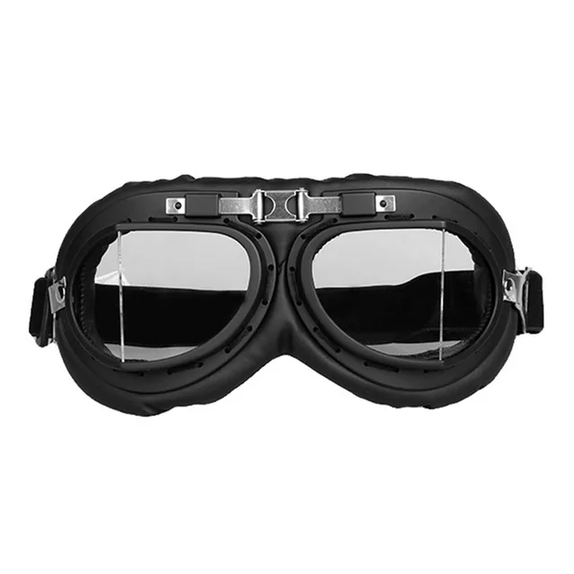 only glasses Мотоциклетный шлем из искусственной кожи, черный, немецкий, мотоциклетный, с открытым лицом, полушлем, чоппер, байкер, пилот, скутер, Крузер, Мото шлем - Цвет: only glasses