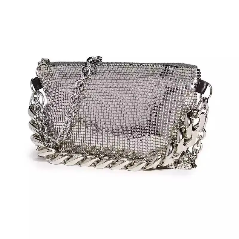 Женская сумка с блестками высокого качества брендовая дизайнерская на цепочке и