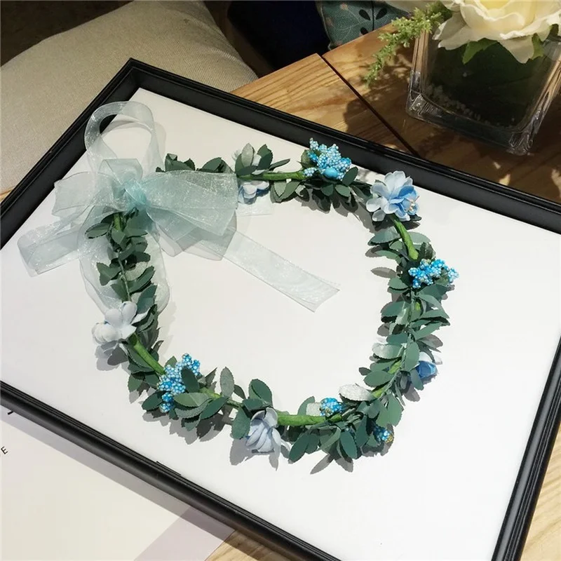 

Beach Holiday Hair Wreath Crown Wedding Bridal Hair Accessories Headwear with A Flower Headband For Women Photography Romantic