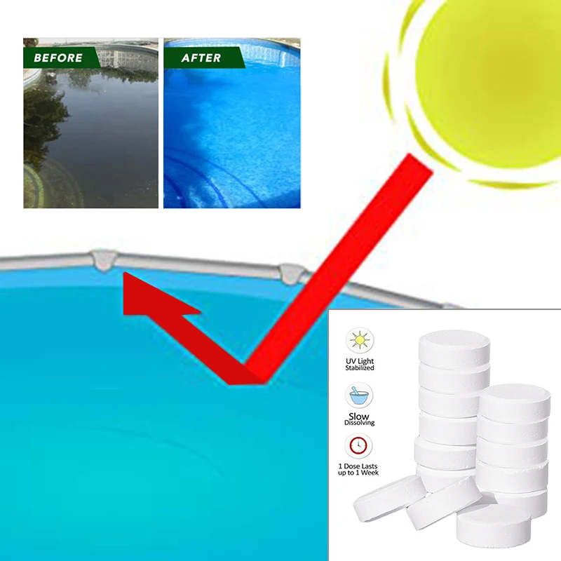 10 шт. бассейн Чистящие Таблетки Многофункциональный очищающий Планшеты Спрей
