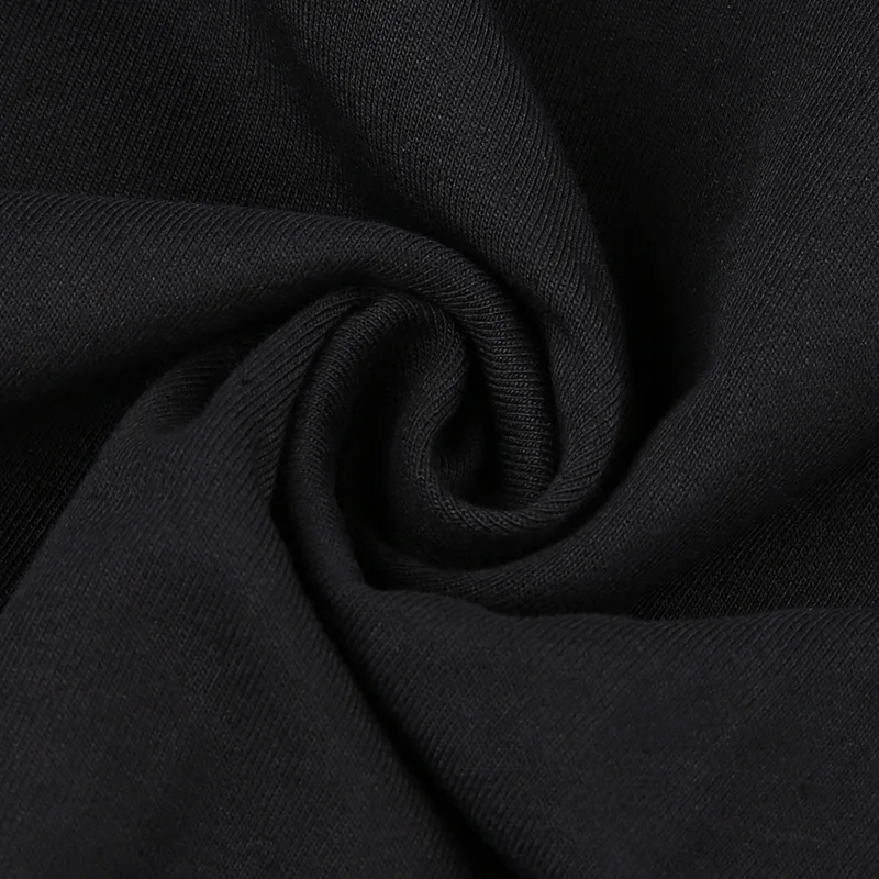 Женская толстовка с открытым плечом Fitshinling черная капюшоном и ремнем на цепочке в