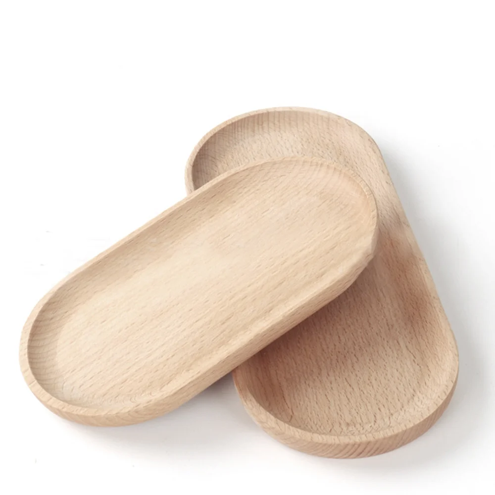 Деревянный сервировочный поднос Овальный квадратный ретро столик декоративный