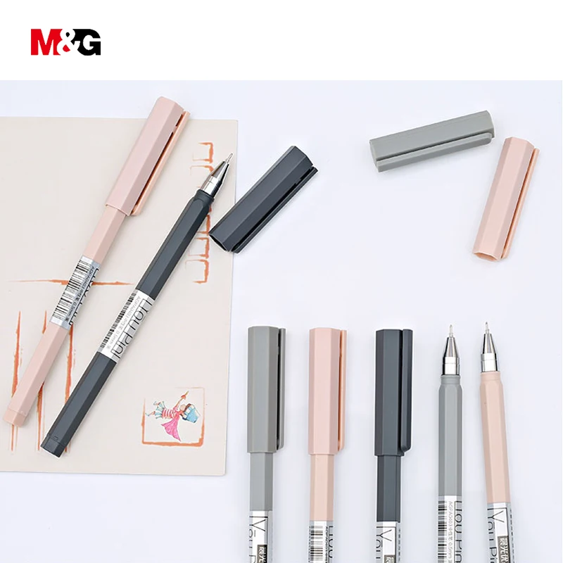 M & G оптовая продажа 3 шт шестигранные тела элегантные шариковые гелевые ручки для