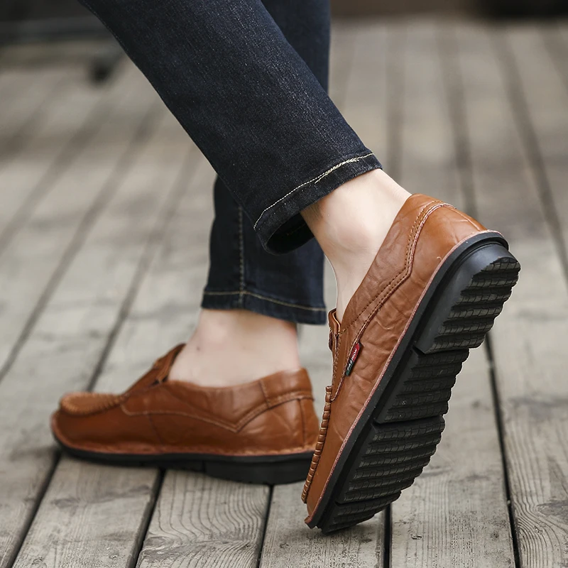 

shoesale hot man sport wear flat leather leisure loafers Casual 2020 black Men's white sneakers sports fashion men's