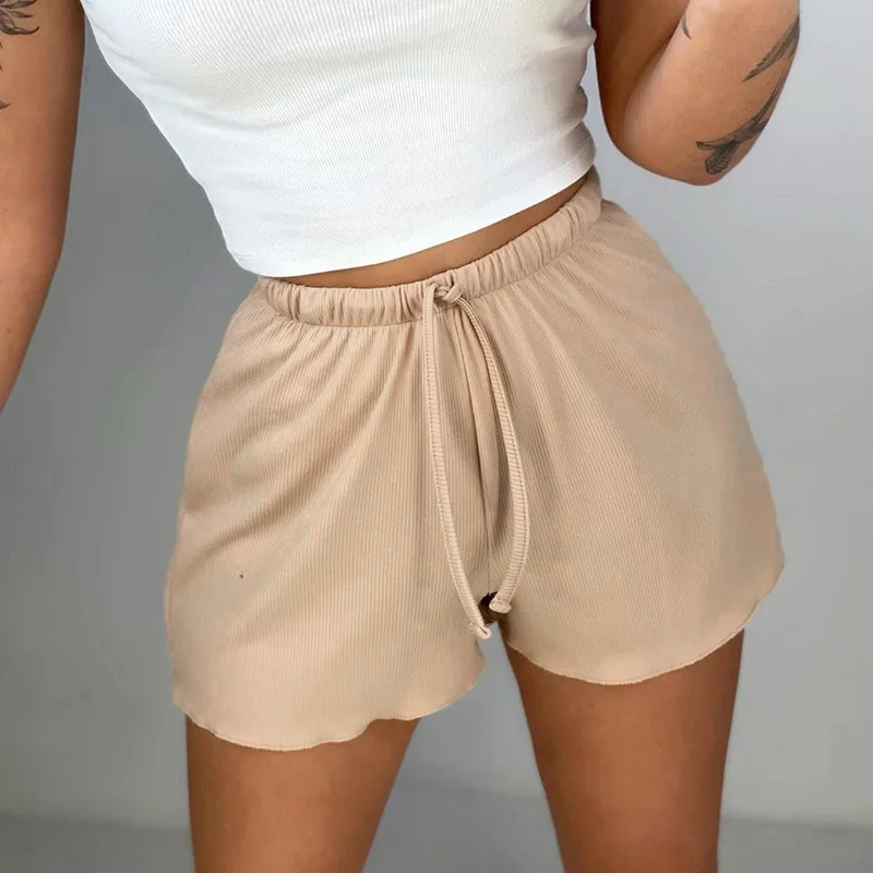 

2021 Summer Shorts Women Loose Casual Drawstring Athleisure Running Bottoms Female Streetwear Solid Sudadera Shorts