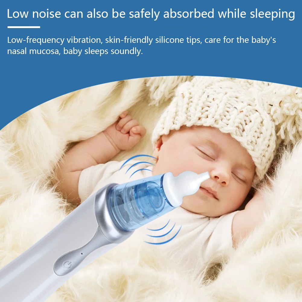 

Newborn Electric Nasal Aspirator Baby Safe Hygienic Nose Cleaner Snot Sucker Nose Kids Infant Toddlers 3 Level Power BPA-Free