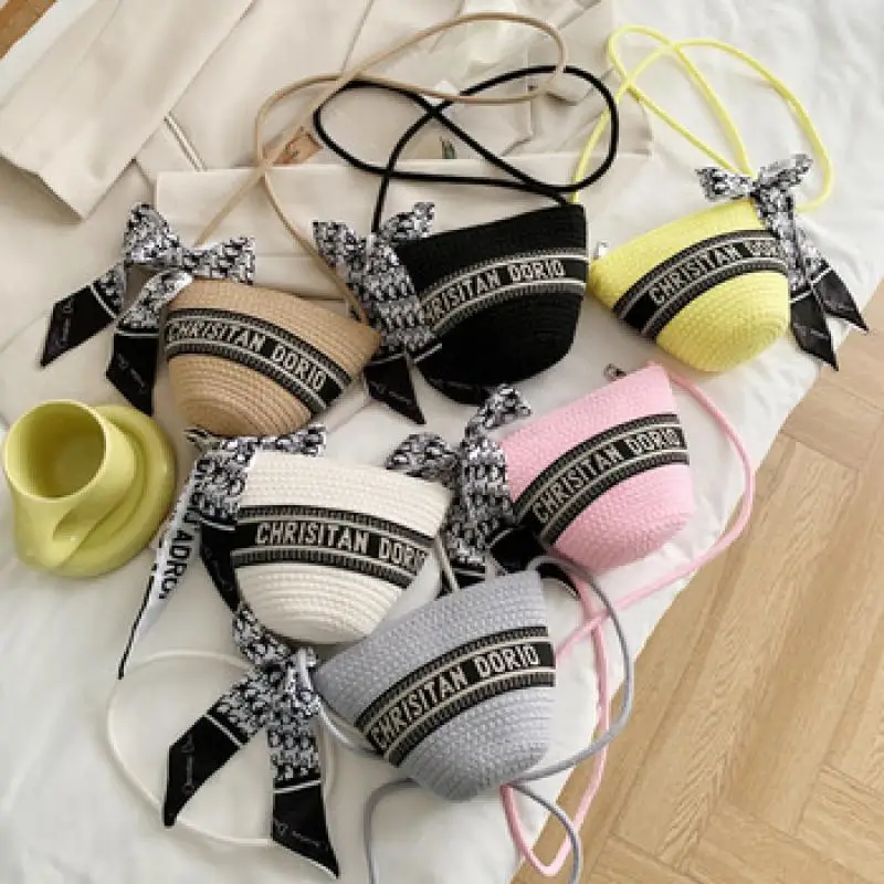 

2021 мини сумка через плечо, кошельки, маленькие пляжные соломенные сумки-ведра, женские модные сумочки для дам