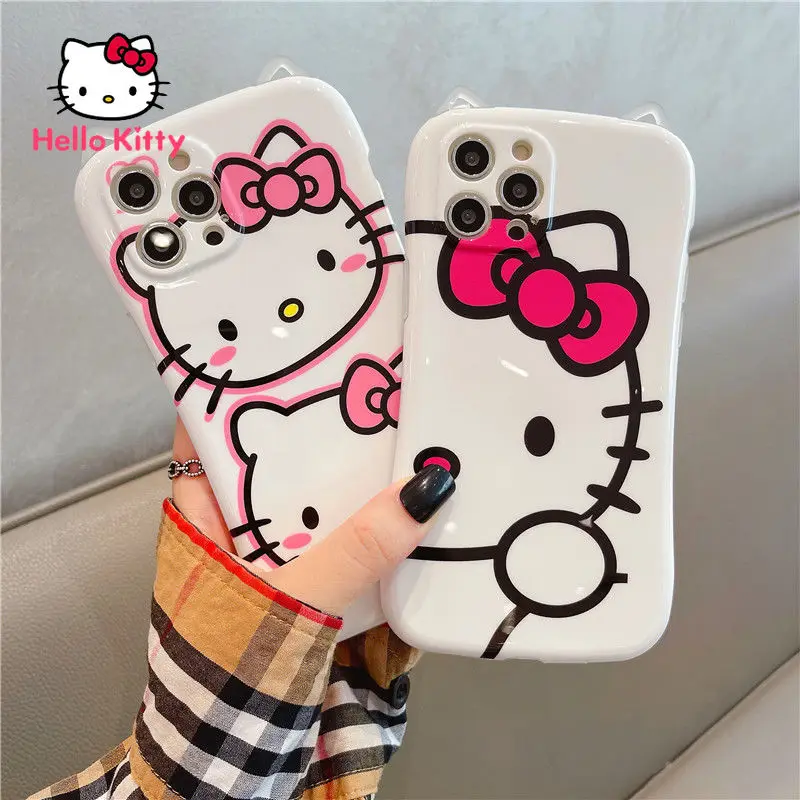 

Силиконовый чехол Hello Kitty для IPhone 13/13Pro/13Promax/X/XR/XS/XSMAX/11/12Pro/12mini Cat Ear