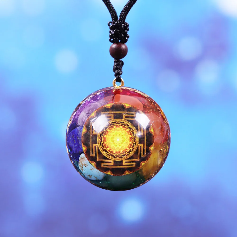 

Healing Orgonite Crystal Pendant Necklace Energy Chakra Reiki Meditation Jewelry For Emf Protection