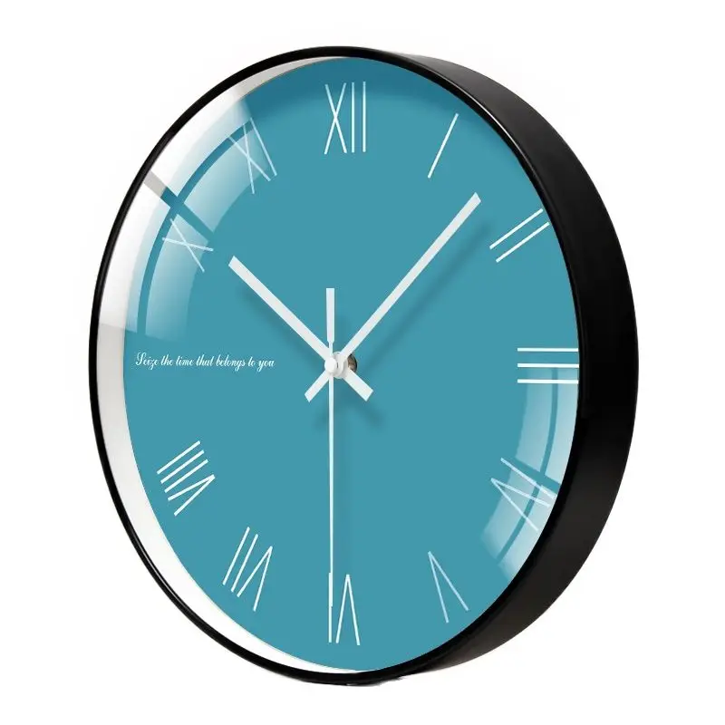 

Creative Blue Metal Clocks Wall Watch Home Decor Nordic Bedroom Silent Large Clocks Kitchen Living Room Decoration PVC Gift