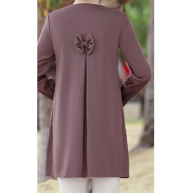 

Large size women's t-shirt long-sleeved 2020 spring summer middle-aged mother bottoming shirt autumn with a foreign top A763