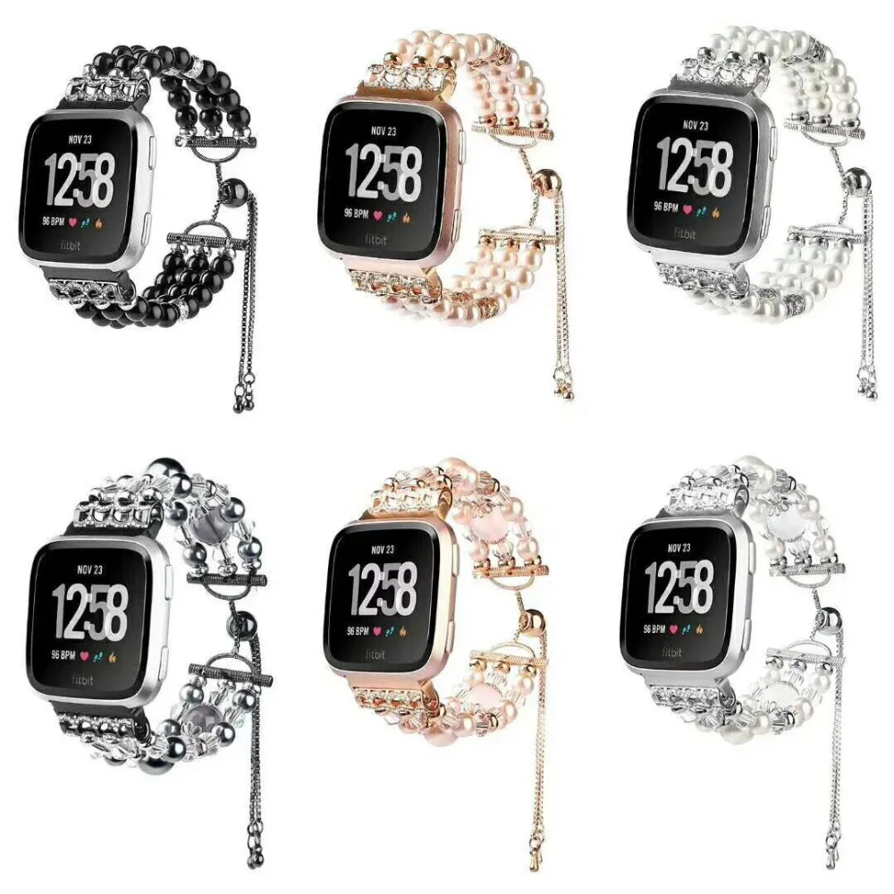 

Woman jewelry Agate Strap For Fitbit Versa band Smart Watch repalcement Wrist band