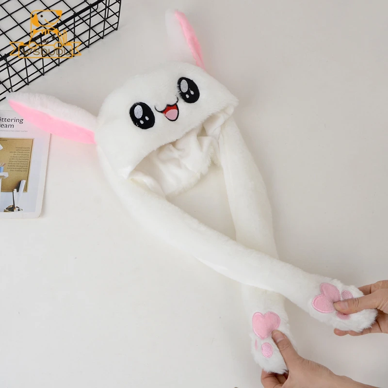 Кавайная шапка с движущимися ушами в виде животных кролик кошка собака свинья